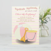 Lemonade Beach Pool Geburtstagsparty Einladungen (Stehend Vorderseite)