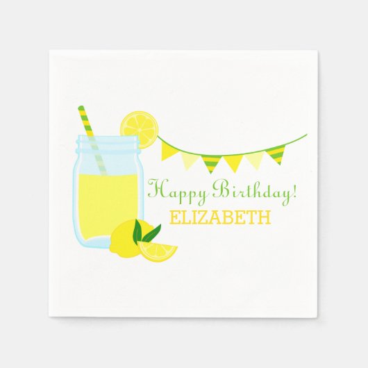 Lemonade Birthday Party Serviette (Vorderseite)