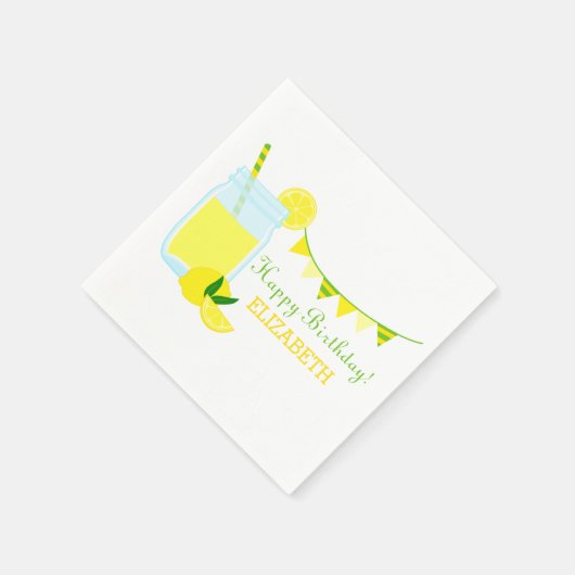 Lemonade Birthday Party Serviette (Ecke)