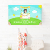 Lemonade Black Hair Girl Geburtstag Willkommen Banner (Insitu)