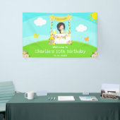 Lemonade Black Hair Girl Geburtstag Willkommen Banner (Messeveranstaltung)