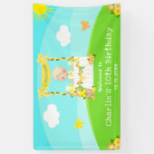 Lemonade Blonde Hair Boy Geburtstag Willkommen Banner (Vertikal)
