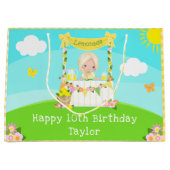 Lemonade Blonde Hair Girl Happy Birthday Große Geschenktüte (Vorderseite)
