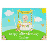 Lemonade Blonde Hair Girl Happy Birthday Große Geschenktüte (Rückseite)