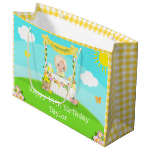 Lemonade Blonde Hair Girl Happy Birthday Große Geschenktüte
