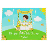 Lemonade Brown Hair Boy Happy Birthday Große Geschenktüte (Vorderseite)