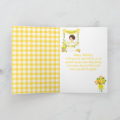 Lemonade Brown Hair Boy Happy Birthday Karte (Innenseite)