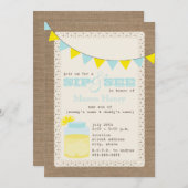 Lemonade Burlap Sip und sehen Baby Boy Einladung (Vorne/Hinten)