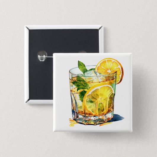 Lemonade Cocktail Drink Button (Vorne & Hinten)