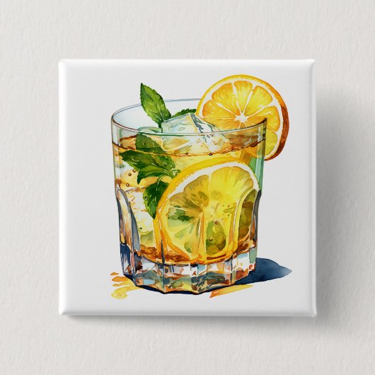Lemonade Cocktail Drink Button (Vorderseite)