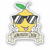 Lemonade Crew - Kawaii Peace Hand und Sonnenbrille Aufkleber (Vorderseite)