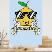 Lemonade Crew - Kawaii Peace Hand und Sonnenbrille Poster (Küche)