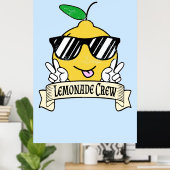 Lemonade Crew - Kawaii Peace Hand und Sonnenbrille Poster (Heimbüro)