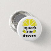 Lemonade Crew Personalisiert Lemonade Stand Button (Vorne & Hinten)