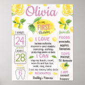 Lemonade First Birthday Meilenstein Poster (Vorne)