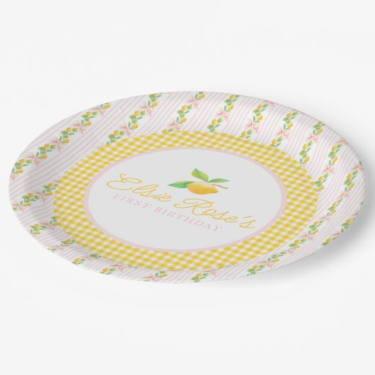 Lemonade First Birthday Paper Teller (Schrägansicht)