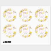 Lemonade Floral Birthday Runder Aufkleber (Blatt)