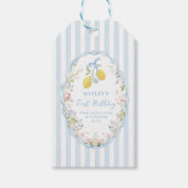 Lemonade Floral Blue Birthday Gift Tag Geschenkanhänger (Vorderseite)