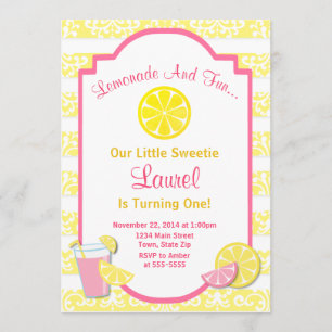 Lemonade Geburtstag Einladung Pink Lemonade