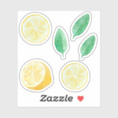 Lemonade-Gelblemonen-Scheiben-Set Aufkleber (Blatt)