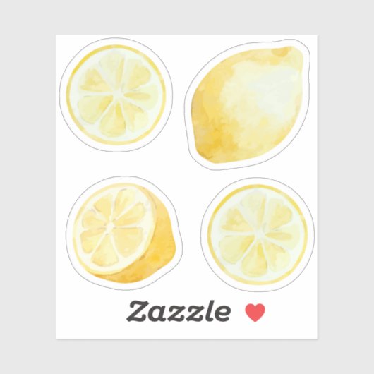 Lemonade-Gelblemonen-Scheiben-Set Aufkleber (Blatt)