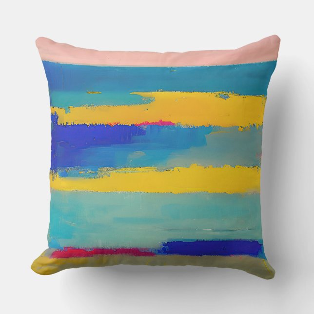 "Lemonade Lullaby" Abstrakte Kunst Kissen (Vorderseite)