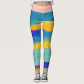 "Lemonade Lullaby" Abstrakte Kunst Leggings (Vorderseite)