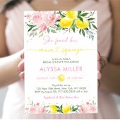 Lemonade Main Squeeze Pink Floral Brautparty Einladung