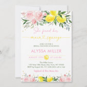 Lemonade Main Squeeze Pink Floral Brautparty Einladung (Vorderseite)