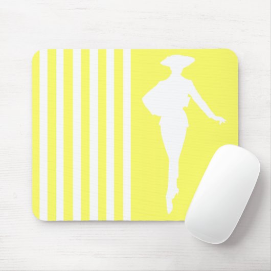 Lemonade Moderne Streifen mit Mode-Silhouette Mousepad (Mit Mouse)