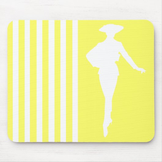 Lemonade Moderne Streifen mit Mode-Silhouette Mousepad (Vorne)