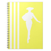 Lemonade Moderne Streifen mit Mode-Silhouette Notizblock (Vorderseite)