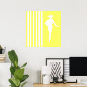 Lemonade Moderne Streifen mit Mode-Silhouette Poster (Heimbüro)