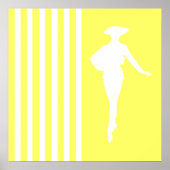 Lemonade Moderne Streifen mit Mode-Silhouette Poster (Vorne)