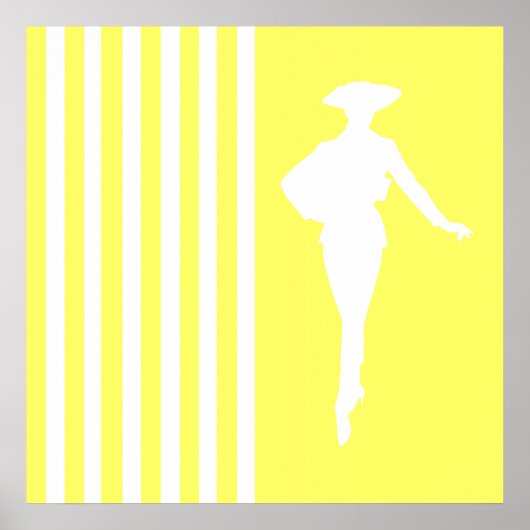 Lemonade Moderne Streifen mit Mode-Silhouette Poster (Vorne)