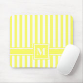 Lemonade Moderner Streifen mit Monogramm Mousepad (Mit Mouse)
