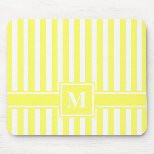 Lemonade Moderner Streifen mit Monogramm Mousepad (Vorne)