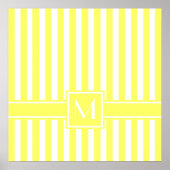 Lemonade Moderner Streifen mit Monogramm Poster (Vorne)