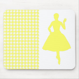 Lemonade Modernes Hahnentrittmuster mit Mode-Silho Mousepad