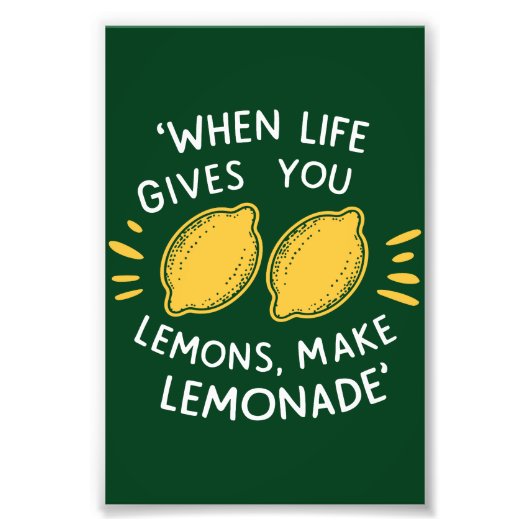 Lemonade Optimismus, Zitronensommer Fotodruck (Vorne)