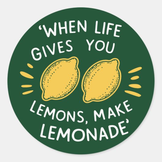 Lemonade Optimismus, Zitronensommer Runder Aufkleber (Vorderseite)