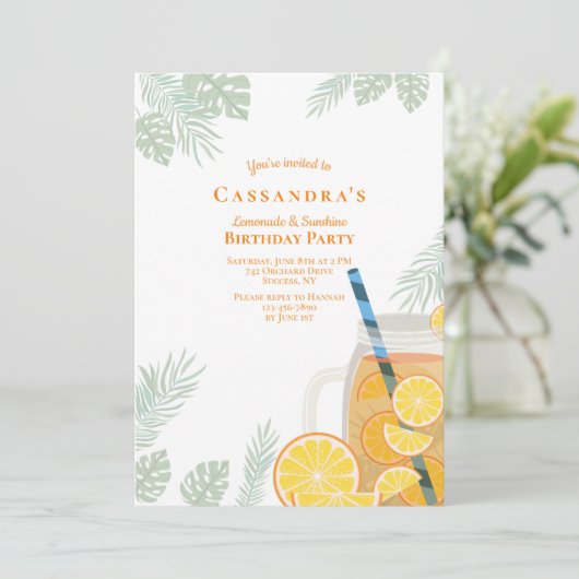 Lemonade-Party Einladung (Stehend Vorderseite)