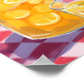 Lemonade Picnic | Zitronenfrucht gestrichen Poster (Ecke)