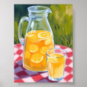 Lemonade Picnic | Zitronenfrucht gestrichen Poster (Vorne)
