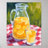 Lemonade Picnic | Zitronenfrucht gestrichen Poster (Vorne)