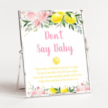 Lemonade Pink Floral Say Baby Game nicht