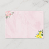 Lemonade Pink Gold Floral Baby Diaper Raffel Begleitkarte (Rückseite)