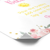 Lemonade Pink Gold Floral Mimosa Bar Baby Dusche Poster (Ecke)