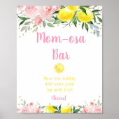 Lemonade Pink Gold Floral Mimosa Bar Baby Dusche Poster (Vorne)