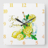 lemonade quadratische wanduhr (Vorderseite)
